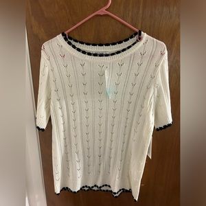 Pink clover-Los pointelle sweater